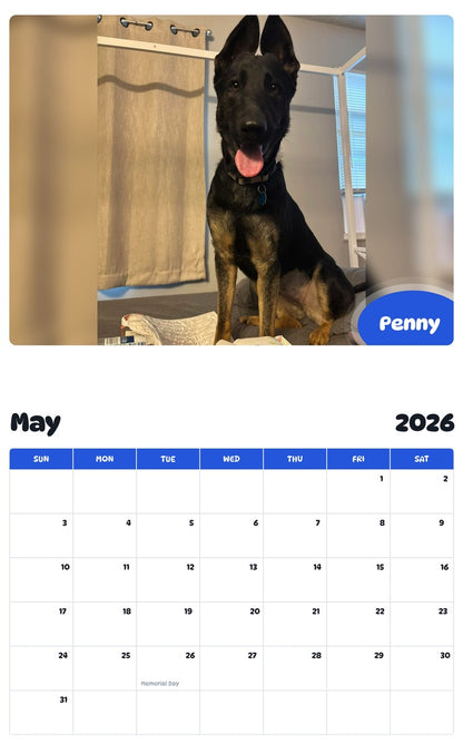 2026 - 2027 Penny - Pawidols Pet Calendar
