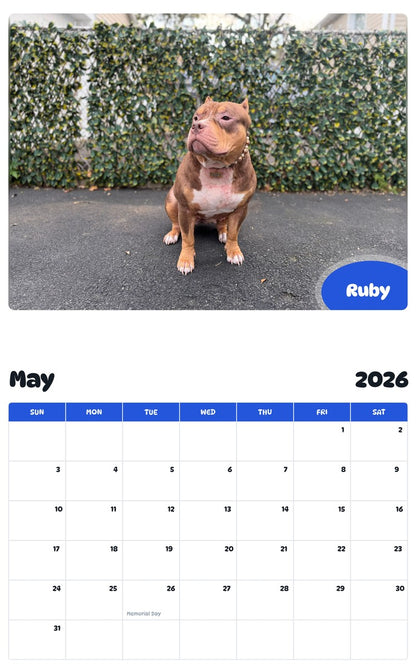 2026 - 2027 Ruby - Pawidols Pet Calendar