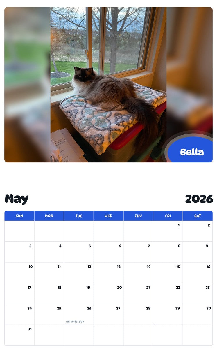 2026 - 2027 Bella - Pawidols Pet Calendar