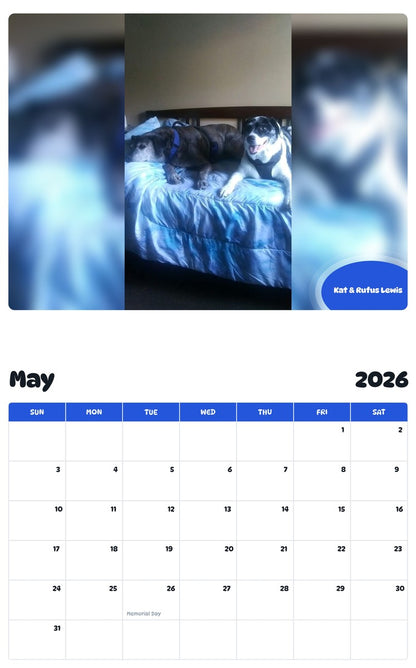 2026 - 2027 Kat & Rufus Lewis - Pawidols Pet Calendar