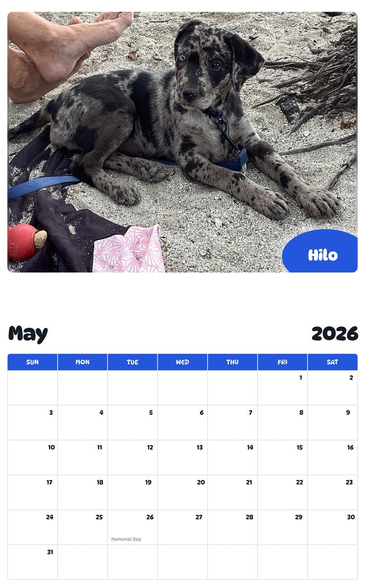 2026 - 2027 Hilo - Pawidols Pet Calendar