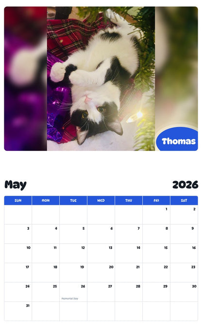 2026 - 2027 Thomas - Pawidols Pet Calendar