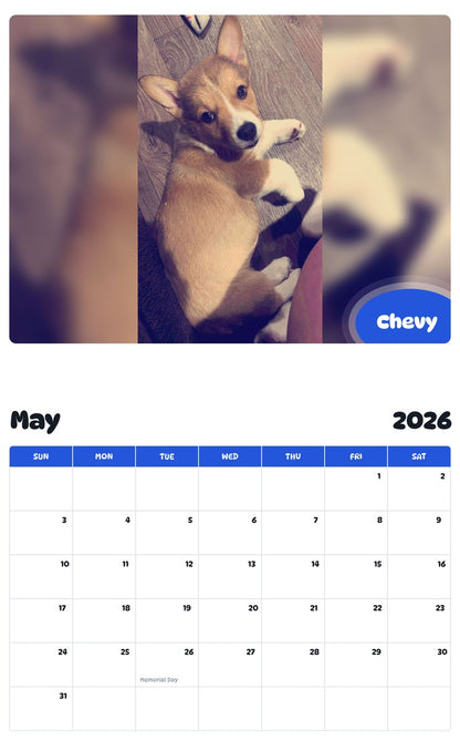2026 - 2027 Chevy - Pawidols Pet Calendar
