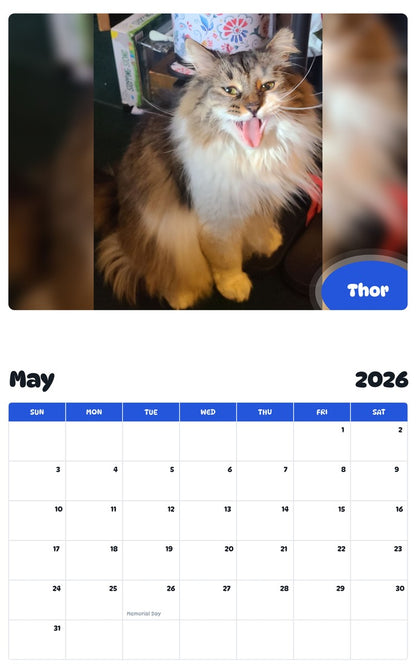 2026 - 2027 Thor - Pawidols Pet Calendar
