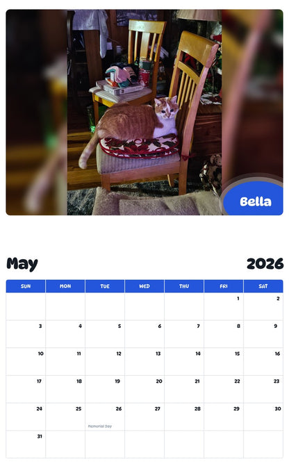 2026 - 2027 Bella - Pawidols Pet Calendar