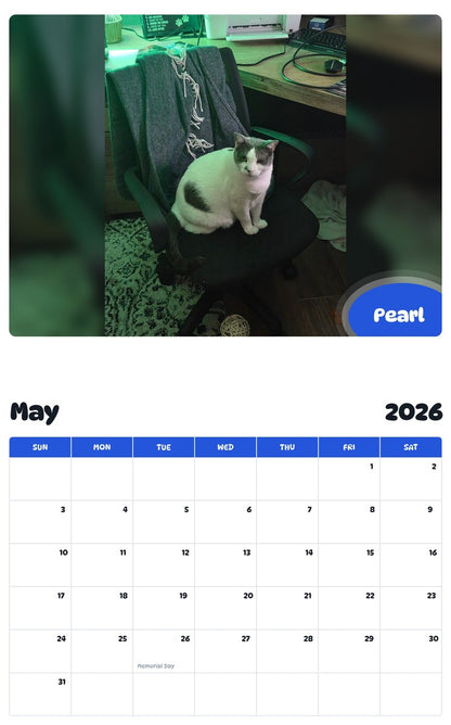 2026 - 2027 Pearl - Pawidols Pet Calendar