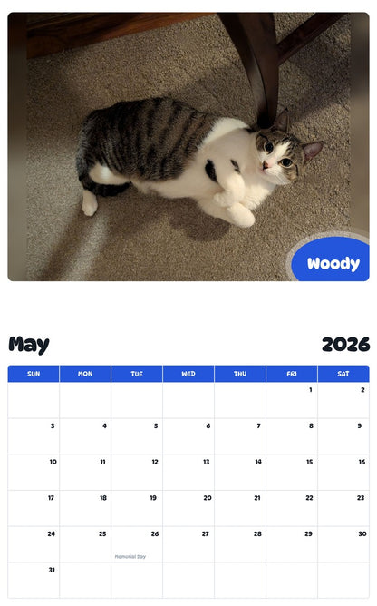 2026 - 2027 Woody - Pawidols Pet Calendar
