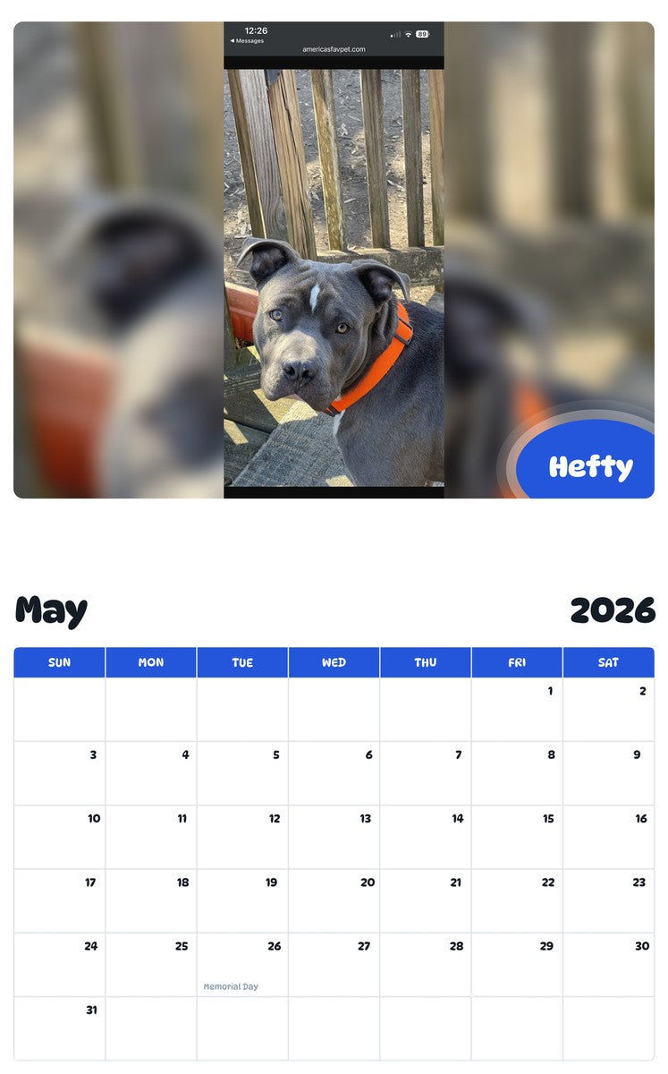 2026 - 2027 Hefty - Pawidols Pet Calendar