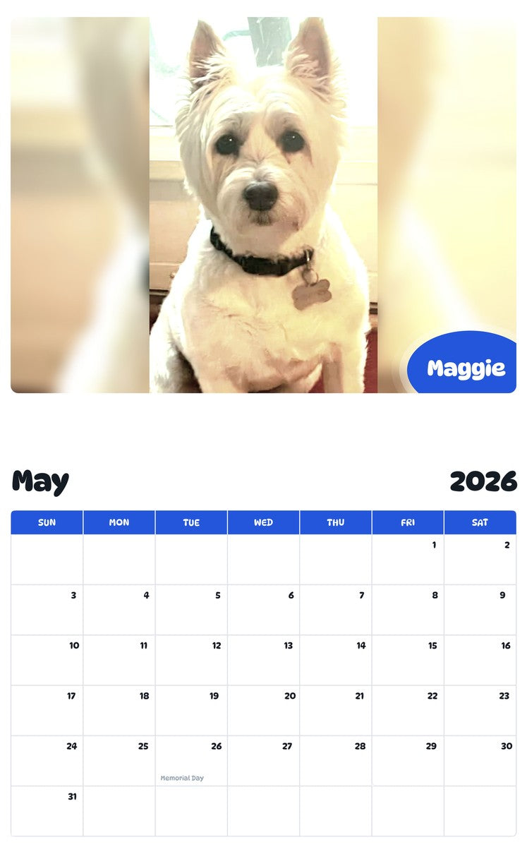 2026 - 2027 Maggie - Pawidols Pet Calendar