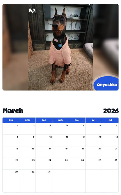 November 2025 - October 2026 Onyushka - Pawidols Pet Calendar