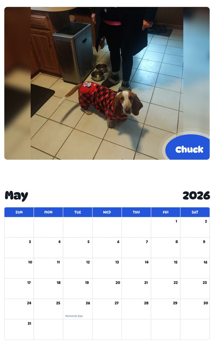 2026 - 2027 Chuck - Pawidols Pet Calendar