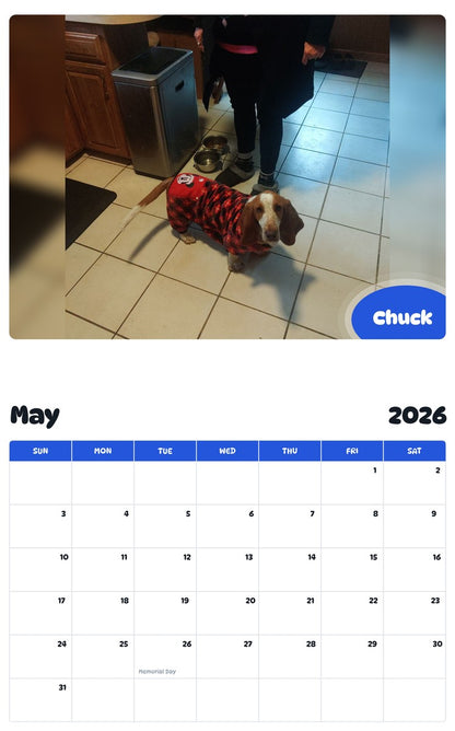 2026 - 2027 Chuck - Pawidols Pet Calendar