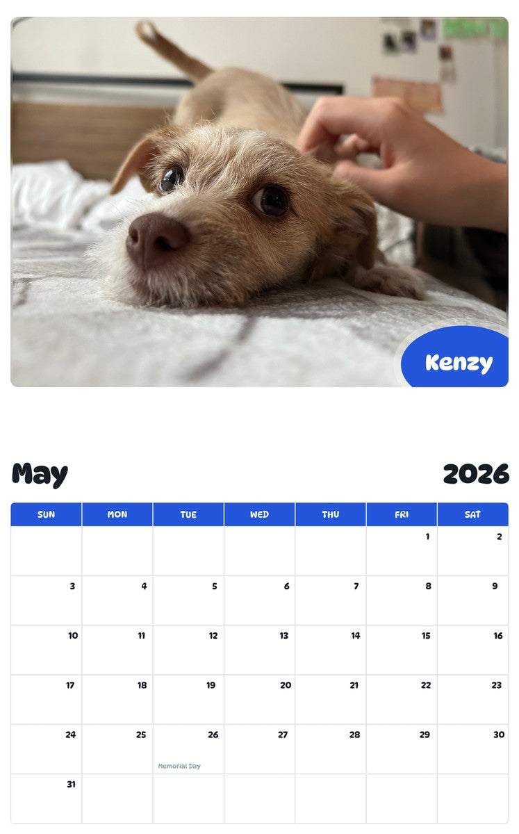 2026 - 2027 Kenzy - Pawidols Pet Calendar