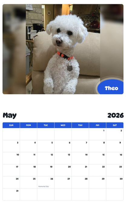 2026 - 2027 Theo - Pawidols Pet Calendar