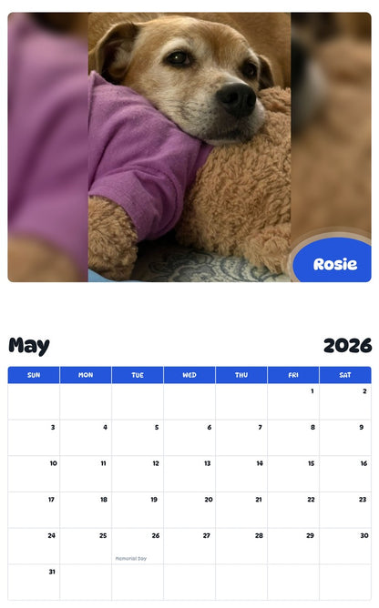 2026 - 2027 Rosie - Pawidols Pet Calendar