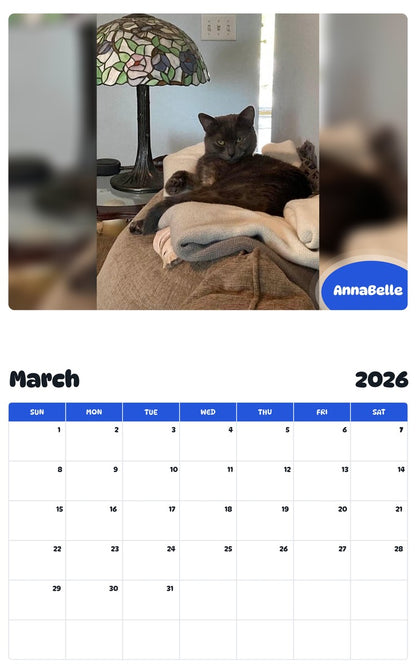 November 2025 - October 2026 AnnaBelle - Pawidols Pet Calendar