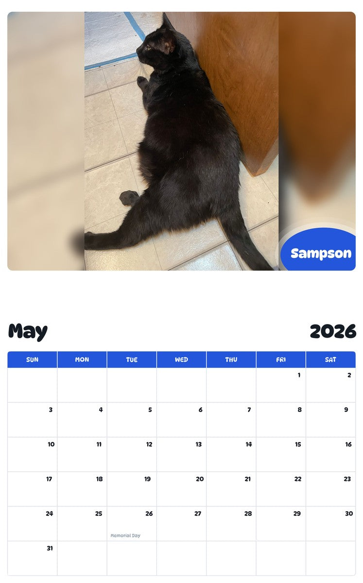2026 - 2027 Sampson - Pawidols Pet Calendar
