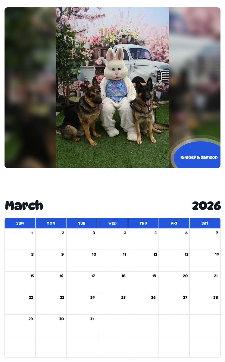 November 2025 - October 2026 Kimber & Samson - Pawidols Pet Calendar