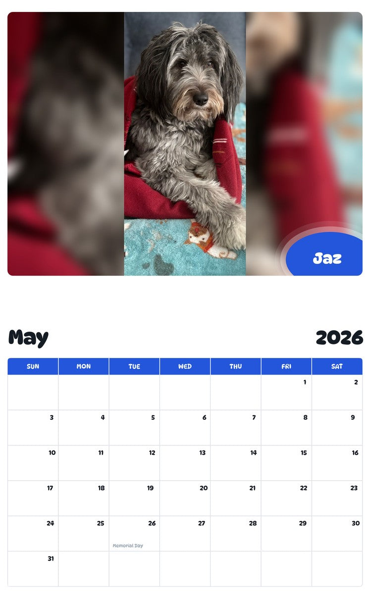 2026 - 2027 Jaz - Pawidols Pet Calendar