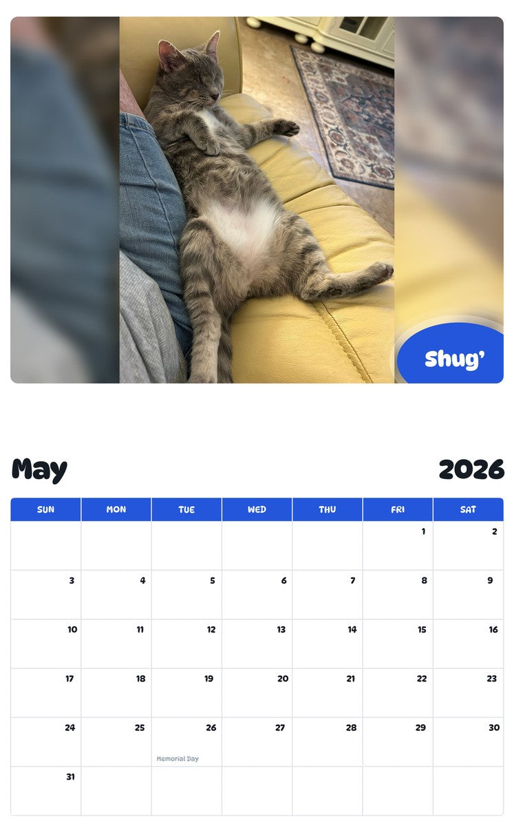 2026 - 2027 Shug’ - Pawidols Pet Calendar