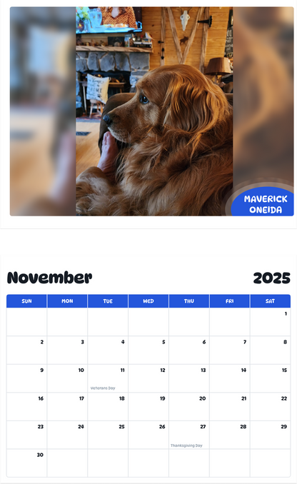 July 2025 - June 2026 MAVERICK ONEIDA - Pawidols Pet Calendar