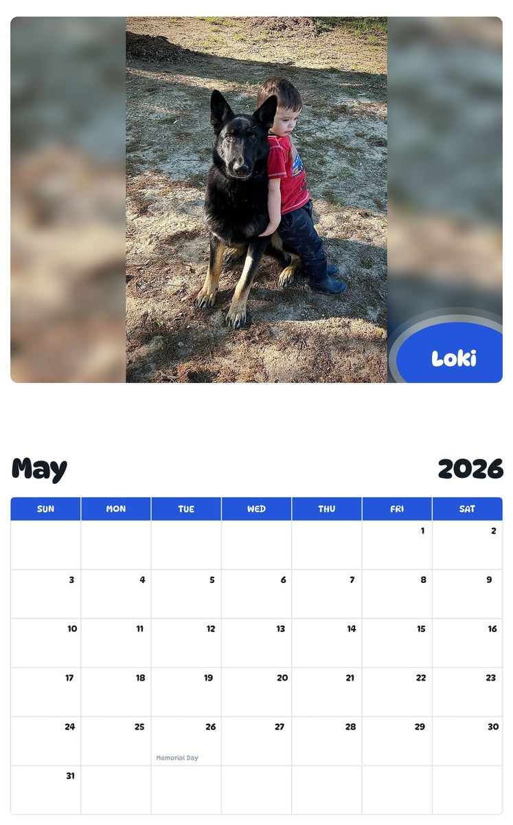 2026 - 2027 Loki - Pawidols Pet Calendar