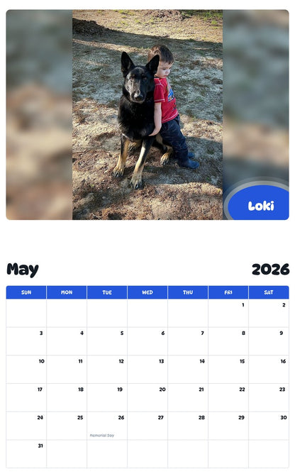 2026 - 2027 Loki - Pawidols Pet Calendar