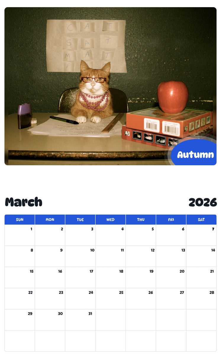November 2025 - October 2026 Autumn - Pawidols Pet Calendar