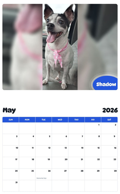 2026 - 2027 Shadow - Pawidols Pet Calendar