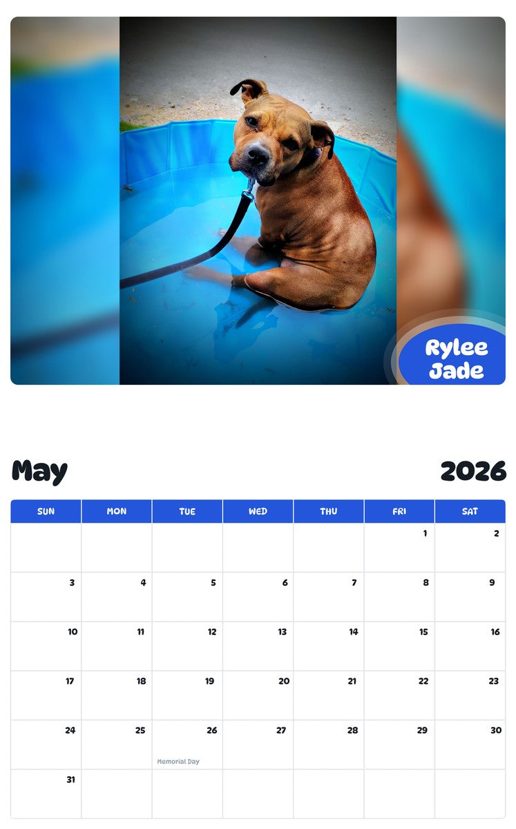 2026 - 2027 Rylee Jade - Pawidols Pet Calendar