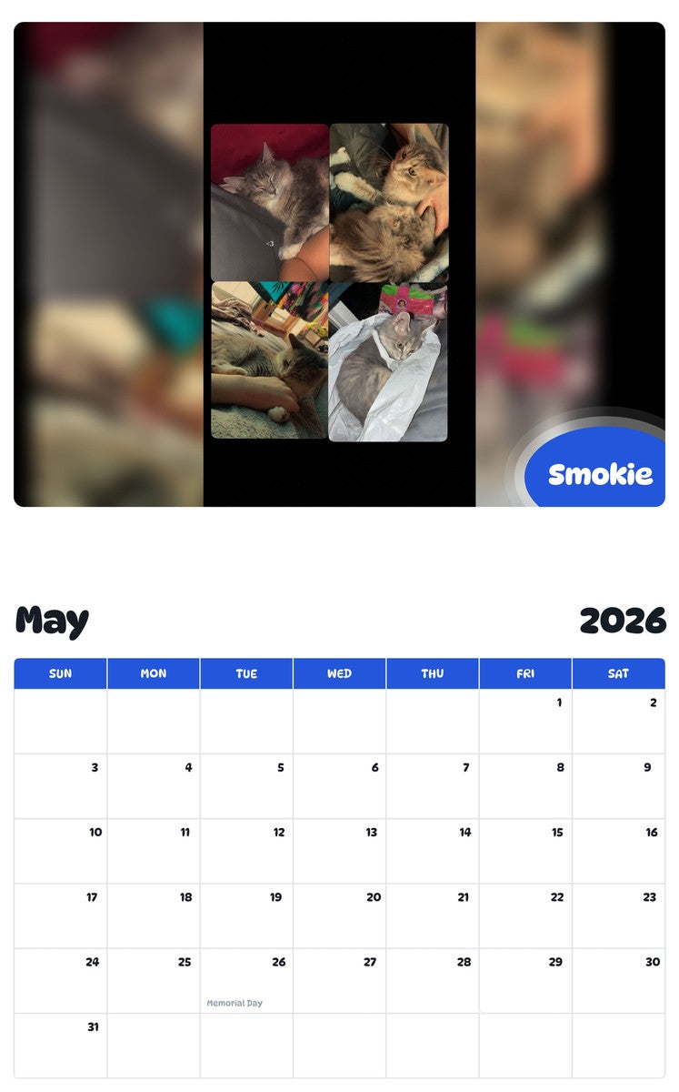 2026 - 2027 Smokie - Pawidols Pet Calendar