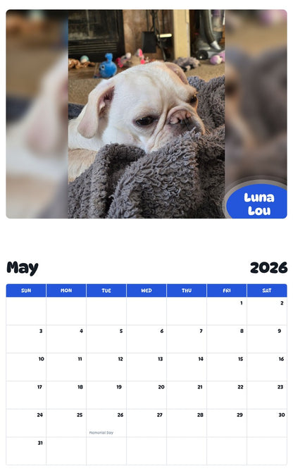 2026 - 2027 Luna Lou - Pawidols Pet Calendar