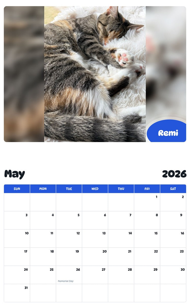 2026 - 2027 Remi - Pawidols Pet Calendar