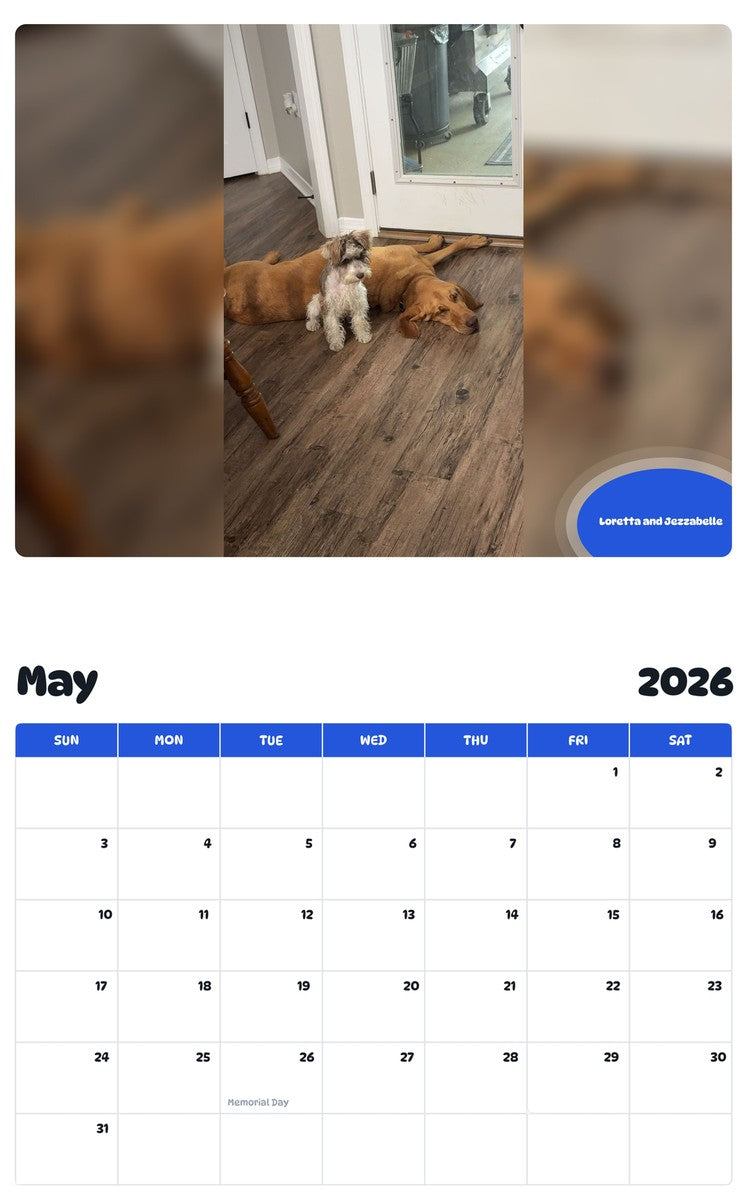 2026 - 2027 Loretta and Jezzabelle - Pawidols Pet Calendar