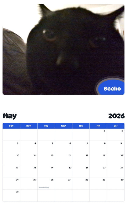 2026 - 2027 Beebo - Pawidols Pet Calendar