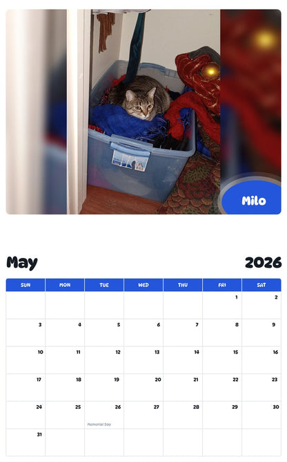 2026 - 2027 Milo - Pawidols Pet Calendar