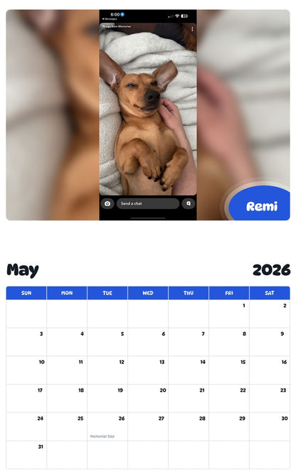 2026 - 2027 Remi - Pawidols Pet Calendar
