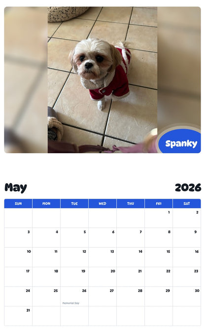 2026 - 2027 Spanky - Pawidols Pet Calendar