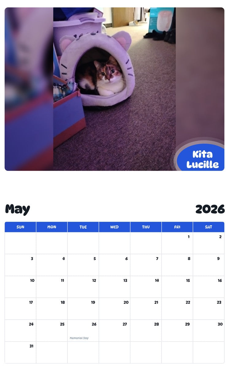 2026 - 2027 Kita Lucille - Pawidols Pet Calendar