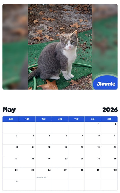 2026 - 2027 Jimmie - Pawidols Pet Calendar
