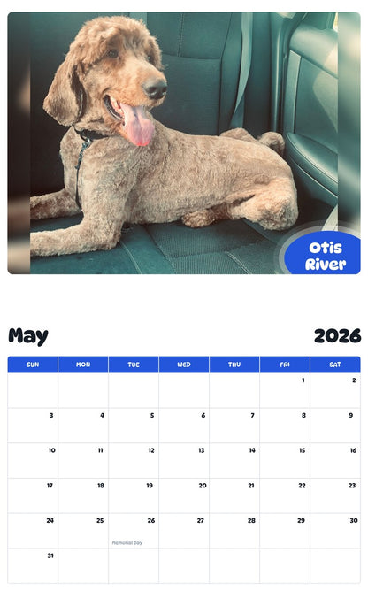 2026 - 2027 Otis River - Pawidols Pet Calendar