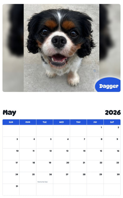 2026 - 2027 Dagger - Pawidols Pet Calendar