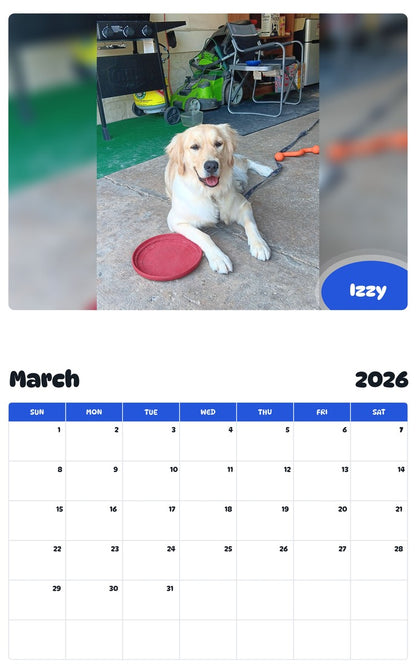 November 2025 - October 2026 Izzy - Pawidols Pet Calendar