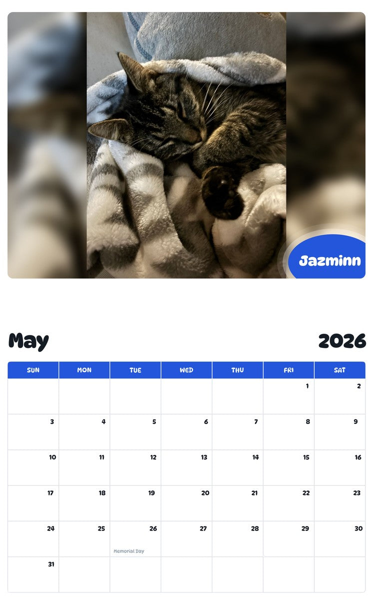 2026 - 2027 Jazminn - Pawidols Pet Calendar