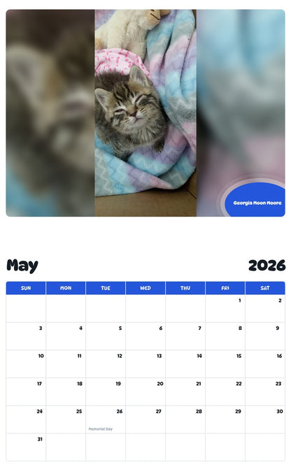 2026 - 2027 Georgia Moon Moore - Pawidols Pet Calendar