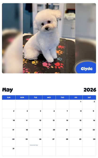 2026 - 2027 Clyde - Pawidols Pet Calendar