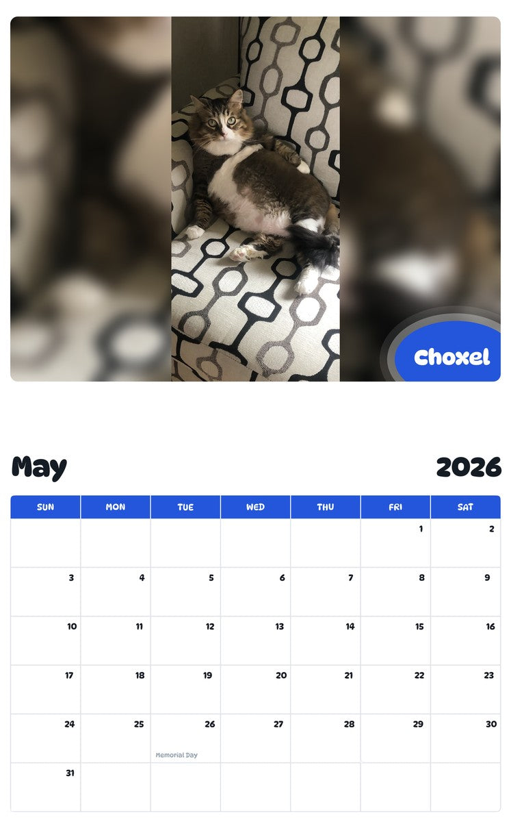 2026 - 2027 Choxel - Pawidols Pet Calendar