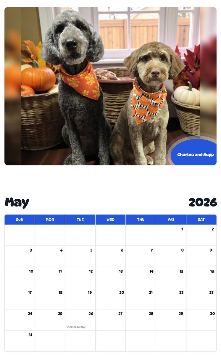 2026 - 2027 Charlee and Rupp - Pawidols Pet Calendar