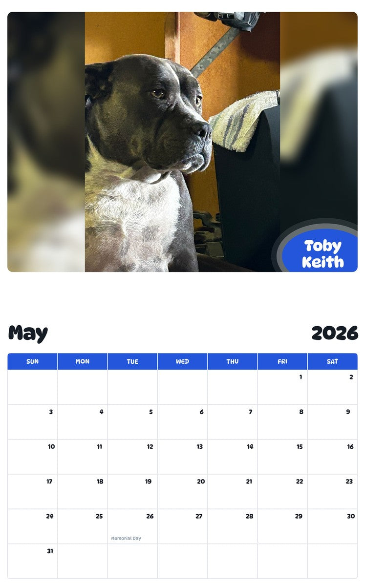 2026 - 2027 Toby Keith - Pawidols Pet Calendar