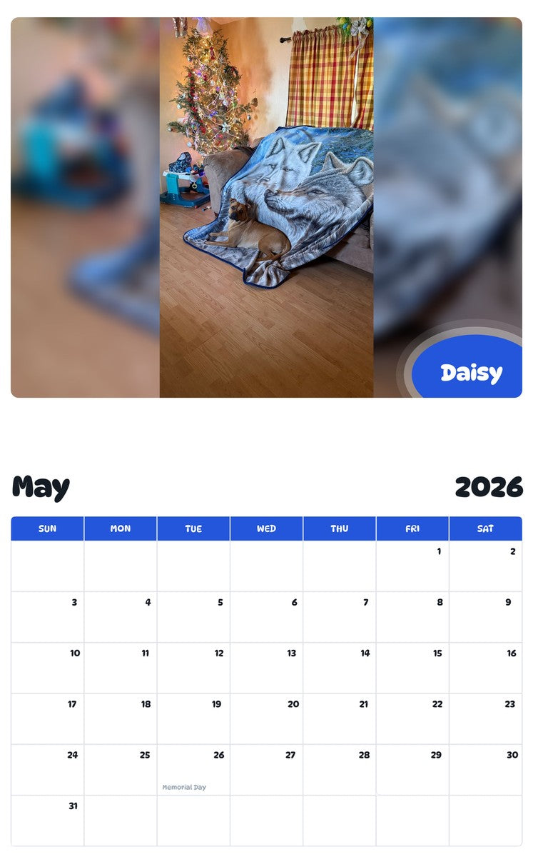 2026 - 2027 Daisy - Pawidols Pet Calendar